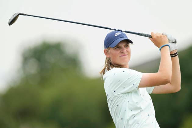 LYTHAM, ENGLAND - JULY 29: Helen Briem (GER) plays from the fourteenth tee during Practice at the 50th AIG Women™s Open Championship at the Royal Lytham and St Anne™s Golf Club, Lytham on July 29, 2026 in Lancashire, England The 50th AIG Women™s Open Championship