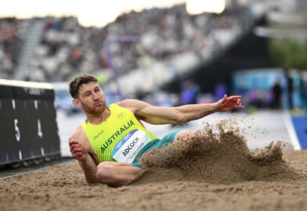COM26 ATHLETICS, Liam Adcock of Australia competes during the Mens Long Jump Final during the Glasgow 2026 Commonwealth Games at Scotstoun Stadiumin Glasgow, Scotland, Wednesday, July 29, 2026. ( NO ARCHIVING, EDITORIAL USE ONLY Glasgow Scotland United Kingdom  Copyright: xJOELxCARRETTx 20260730146455172851