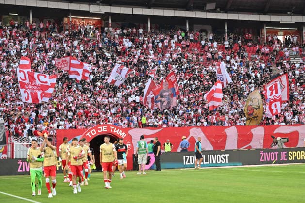 CRVENA ZVEZDA vs LARNE NORTHERN IRLAND SUPPORTERS football Crvena zvezda vs Larne Northern Irland during UEFA Champions league qualification match at Rajko Mitic stadium, Belgrade 29.07.2026 Foto: FOOTBALL, CRVENA ZVEZDA, RED STAR, UEFA CHAMPIONS LEAGUE QUALIFICATIONS, LARNE NORTHERN IRLAND Belgrade Rajko Mitic stadium Serbia Copyright: xMarkoxMetlasx xMNxPressx