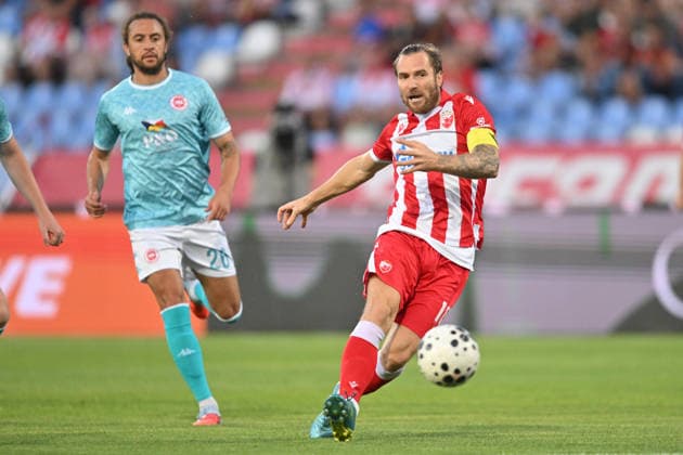 CRVENA ZVEZDA vs LARNE NORTHERN IRLAND ALEKSANDAR KATAI football Crvena zvezda vs Larne Northern Irland during UEFA Champions league qualification match at Rajko Mitic stadium, Belgrade 29.07.2026 Foto: FOOTBALL, CRVENA ZVEZDA, RED STAR, UEFA CHAMPIONS LEAGUE QUALIFICATIONS, LARNE NORTHERN IRLAND Belgrade Rajko Mitic stadium Serbia Copyright: xMarkoxMetlasx xMNxPressx