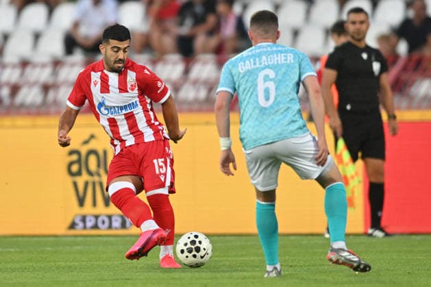 CRVENA ZVEZDA vs LARNE NORTHERN IRLAND MOHAMMAD ABU FANI Mohamed Abu Fani football Crvena zvezda vs Larne Northern Irland during UEFA Champions league qualification match at Rajko Mitic stadium, Belgrade 29.07.2026 Foto: FOOTBALL, CRVENA ZVEZDA, RED STAR, UEFA CHAMPIONS LEAGUE QUALIFICATIONS, LARNE NORTHERN IRLAND Belgrade Rajko Mitic stadium Serbia Copyright: xMarkoxMetlasx xMNxPressx