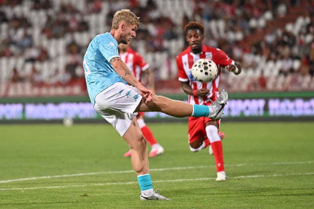 CRVENA ZVEZDA vs LARNE NORTHERN IRLAND DYLAN SLOAN football Crvena zvezda vs Larne Northern Irland during UEFA Champions league qualification match at Rajko Mitic stadium, Belgrade 29.07.2026 Foto: FOOTBALL, CRVENA ZVEZDA, RED STAR, UEFA CHAMPIONS LEAGUE QUALIFICATIONS, LARNE NORTHERN IRLAND Belgrade Rajko Mitic stadium Serbia Copyright: xMarkoxMetlasx xMNxPressx