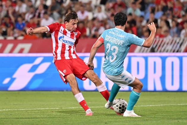 CRVENA ZVEZDA vs LARNE NORTHERN IRLAND MATEJ STRIKA football Crvena zvezda vs Larne Northern Irland during UEFA Champions league qualification match at Rajko Mitic stadium, Belgrade 29.07.2026 Foto: FOOTBALL, CRVENA ZVEZDA, RED STAR, UEFA CHAMPIONS LEAGUE QUALIFICATIONS, LARNE NORTHERN IRLAND Belgrade Rajko Mitic stadium Serbia Copyright: xMarkoxMetlasx xMNxPressx