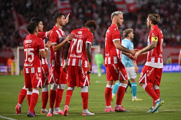 CRVENA ZVEZDA vs LARNE NORTHERN IRLAND MARKO ARNAUTOVIC and ALEKSANDAR KATAI football Crvena zvezda vs Larne Northern Irland during UEFA Champions league qualification match at Rajko Mitic stadium, Belgrade 29.07.2026 Foto: FOOTBALL, CRVENA ZVEZDA, RED STAR, UEFA CHAMPIONS LEAGUE QUALIFICATIONS, LARNE NORTHERN IRLAND Belgrade Rajko Mitic stadium Serbia Copyright: xMarkoxMetlasx xMNxPressx