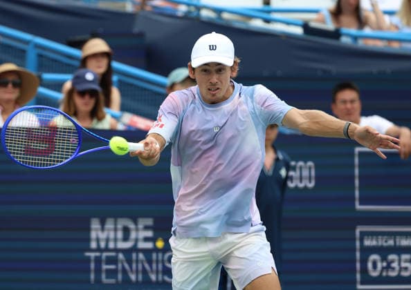 July 29, 2026, Washington, Illinois, USA: ALEX DE MINAUR of Australia during the match against S. Tsitsipas of Greece in the first round of Mubadala Washington DC, USA. Tennis: Mubadala DC Open - Alex De Minaur  - ZUMAc278 20260729_zsp_c278_041 Copyright: xMarcinxCholewinskix