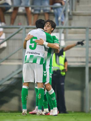 ESP preseason: Real Betis v Olympique the Lion. Rodrigo Riquelme Roro celebrates after scoring a goal during a preseason friendly match between Real Betis v Olympique., played Municipal Stadium of La Linea in Cadiz on July 29, 2026. Cadiz Spain Soccer *** ESP Preseason: Real Betis vs. Olympique—Rodrigo Roro Riquelme celebrates after scoring a goal during a preseason friendly match between Real Betis and Olympique, played at the Municipal Stadium of La Línea in Cádiz on July 29, 2026. Cádiz, Spain. Soccer Copyright: xRafaelxRomanx xAgenciaxLOFx