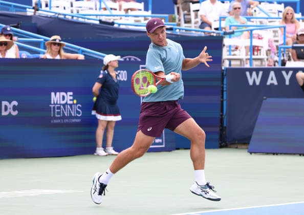 July 29, 2026, Washington, Illinois, USA: KAMIL MAJCHRZAK of Poland during the match against T. Fritz of USA in the second round of Mubadala Washington DC, USA. Tennis: Mubadala DC Open - Kamil Majchrzak  - ZUMAc278 20260729_zsp_c278_055 Copyright: xMarcinxCholewinskix