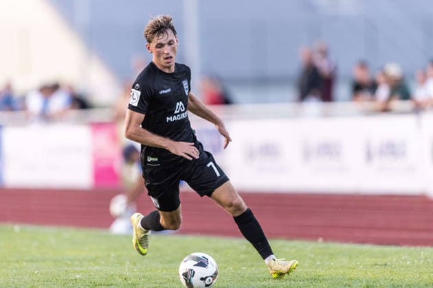Freisteller Einzelbild Benjamin Goller (SSV Ulm 1846 Fußball, 07) VfB Friedrichshafen vs. SSV Ulm 1846 Fußball, Fussball, Wfv-Pokal, 2. Runde, Zeppelinstadion Friedrichshafen 29.07.26 VfB Friedrichshafen vs. SSV Ulm 1846 Fußball, Fussball, Wfv-Pokal, 2. Runde, Zeppelinstadion Friedrichshafen 29.07.26 Friedrichshafen *** Cropped Single Image: Benjamin Goller, SSV Ulm 1846 Soccer, July 7, VfB Friedrichshafen vs. SSV Ulm 1846 Soccer, WfV Cup, 2nd Round, Zeppelin Stadium, Friedrichshafen, July 29, 2026, VfB Friedrichshafen vs. SSV Ulm 1846, soccer, WfV Cup, 2nd round, Zeppelin Stadium, Friedrichshafen, July 29, 2026, Friedrichshafen Copyright: xEibner-Pressefotox EP_EER