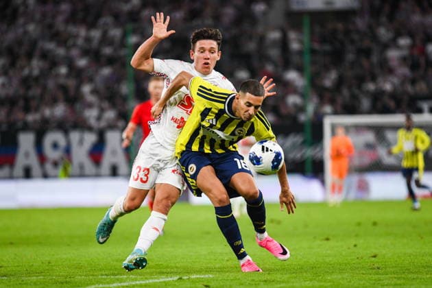 ZABRZE 29.07.2026 MECZ II RUNDA ELIMINACJYJNA LIGA MISTRZOW SEZON 2026 27: GORNIK ZABRZE - FENERBAHCE SK --- UEFA CHAMPIONS LEAGUE SECOND QUALIFYING ROUND MATCH: GORNIK ZABRZE - FENERBAHCE SK MAKSYM KHLAN MERT MULDUR FOT. WIKTOR FARYNA 400MM.PL NEWSPIX.PL --- newspix.pl 