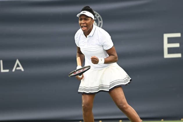 July 29, 2026, Washington, D.C, U.S: VENUS WILLIAMS celebrates during her doubles match at the Rock Creek Tennis Center. Tennis 2026 - Mubadala Open  - ZUMAg196 20260729_zap_g196_001 Copyright: xKylexGustafsonx