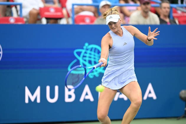 July 29, 2026, Washington, D.C, U.S: ASHLYN KRUEGER hits a forehand during her match against Naomi Osaka at the Rock Creek Tennis Center. Tennis 2026 - Mubadala Open  - ZUMAg196 20260729_zap_g196_032 Copyright: xKylexGustafsonx