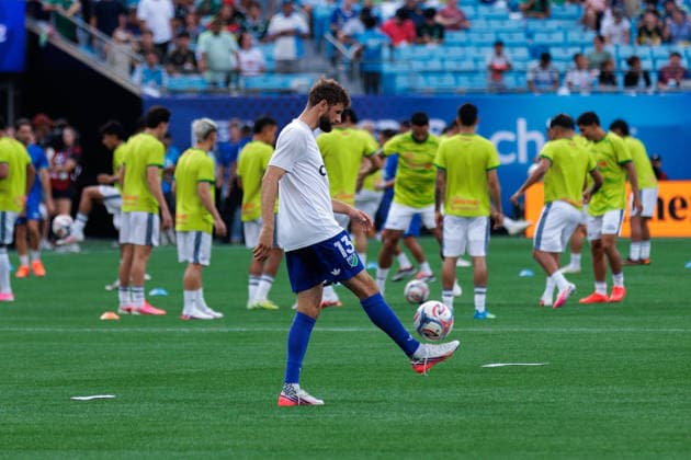 CHARLOTTE, NORTH CAROLINA - JULY 29, 2026: Thomas Müller of the MLS, Fussball Herren, USA All-Stars warms up prior to the star of the 2026 MLS All-Star Game between the MLS All-Stars and LIGA MX All-Stars at Bank of America Stadium in Charlotte, North Carolina. (Photo by Dennis Rojas Di Sports Photo Agency) Charlotte Bank of America Stadium North Carolina Copyright: xDennisxRojasx
