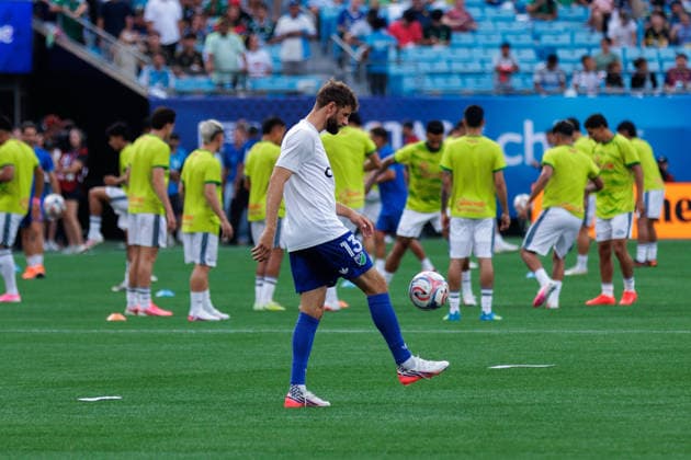CHARLOTTE, NORTH CAROLINA - JULY 29, 2026: Thomas Müller of the MLS, Fussball Herren, USA All-Stars juggles ball prior to the star of the 2026 MLS All-Star Game between the MLS All-Stars and LIGA MX All-Stars at Bank of America Stadium in Charlotte, North Carolina. (Photo by Dennis Rojas Di Sports Photo Agency) Charlotte Bank of America Stadium North Carolina Copyright: xDennisxRojasx