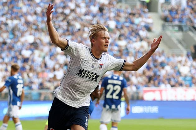 Lech Poznan V Aarhus GF - UEFA Champions League 2026 2027 Second Qualifying Round Second Leg Tobias Bech during the UEFA Champions League 2026 2027 Second Qualifying Round Second Leg match between Lech Poznan and Aarhus GF at Enea Stadium in Poznan, Poland, on July 29, 2026. Poznan Poland  Copyright: xPiotrxMatusewiczx originalFilename:matusewicz-lechpozn260729_npAPK.jpg