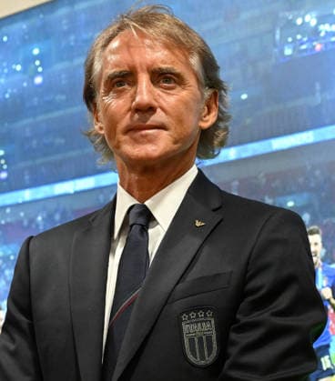 (260730) -- ROME, July 30, 2026 -- Newly-appointed head coach of the Italy men s national football team Roberto Mancini reacts during a press conference, PK, Pressekonferenz in Rome, Italy, July 29, 2026,Italy. (Photo by Xinhua) (SP)ITALY-ROME-FOOTBALL-MEN S national team, Nationalteam ROBERTO MANCINI AlbertoxLingria 