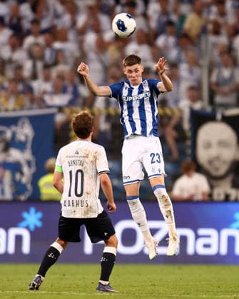 Lech Poznan V Aarhus GF - UEFA Champions League 2026 2027 Second Qualifying Round Second Leg Gisli Thordarson during the UEFA Champions League 2026 2027 Second Qualifying Round Second Leg match between Lech Poznan and Aarhus GF at Enea Stadium in Poznan, Poland, on July 29, 2026. Poznan Poland  Copyright: xPiotrxMatusewiczx originalFilename:matusewicz-lechpozn260729_nprks.jpg