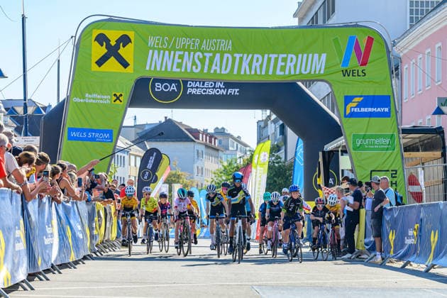 wels, austria, 29 july 2026, bicycle race welser innenstadtkriterium, kid s race *** Wels, Österreich, 29. Juli 2026, Radrennen Welser Innenstadtkriterium , Kinderrennen Copyright: xx