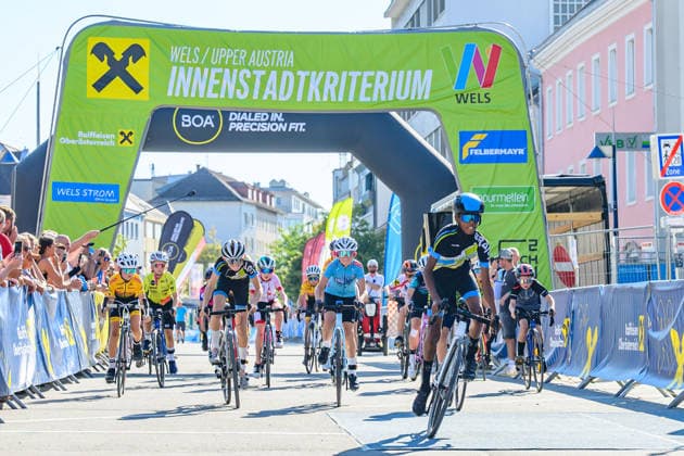wels, austria, 29 july 2026, bicycle race welser innenstadtkriterium, kid s race *** Wels, Österreich, 29. Juli 2026, Radrennen Welser Innenstadtkriterium , Kinderrennen Copyright: xx