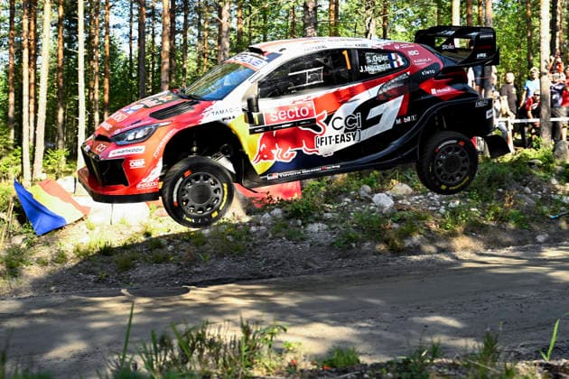 LKS 20260730 Toyota s Sebastian Ogier steers with co-driver Julien Ingrassia during the Ruuhimäki test stage of the WRC, Motorsport Rallye, WM Rally Finland in Jyväskylä, Finland on July 30, 2026. - RONI REKOMAA Jyväskylä Finland _5E9J5QzfL8  Copyright: xRonixRekomaax _5E9J5QzfL8