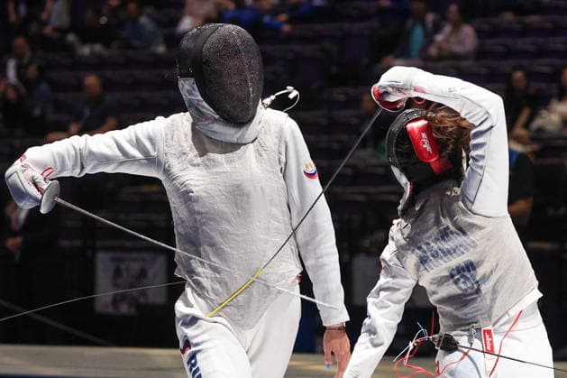 CHINA, HONG KONG - JULY 30, 2026: Athlete Anna Solovyova of Russia fights in her team foil bout against Maria Marino of Spain during the 2026 Kerry Fencing World Championships 2026 Fencing World Championships In Hong Kong  - ZUMAt113 20260730_zaa_t113_032 Copyright: xMikhailxSinitsynx