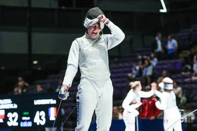 CHINA, HONG KONG - JULY 30, 2026: Athlete Anna Solovyova represents Russia in her team foil event during the 2026 Kerry Fencing World Championships 2026 Fencing World Championships In Hong Kong  - ZUMAt113 20260730_zaa_t113_034 Copyright: xMikhailxSinitsynx