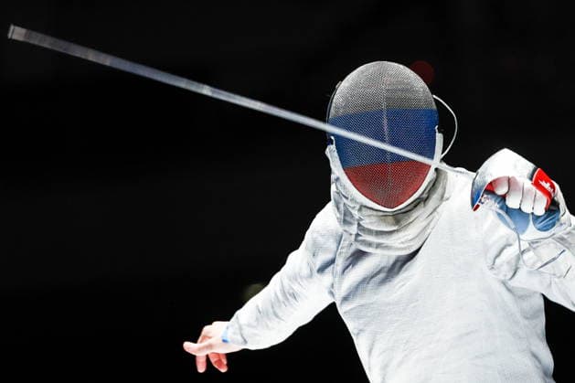 CHINA, HONG KONG - JULY 30, 2026: Athlete Dmitry Nasonov represents Russia in a men s team sabre event during the 2026 Kerry Fencing World Championships. Mikhail Sinitsyn TASS  95619080