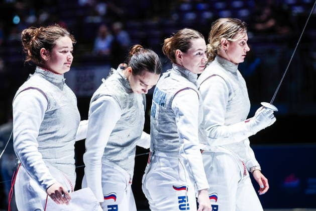 CHINA, HONG KONG - JULY 30, 2026: Athletes represent Russia in a women s team foil event during the 2026 Kerry Fencing World Championships 2026 Fencing World Championships In Hong Kong  - ZUMAt113 20260730_zaa_t113_051 Copyright: xMikhailxSinitsynx