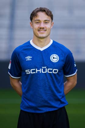 Felix Hagmann; DSC Arminia Bielefeld; 2. BL, Porträttermin 2026 2027. Bielefeld Nordrhein-Westfalen Deutschland Schüco Arena *** Felix Hagmann, DSC Arminia Bielefeld 2 (2nd Bundesliga), Photo Shoot 2026–2027, Bielefeld, North Rhine-Westphalia, Germany, Schüco Arena