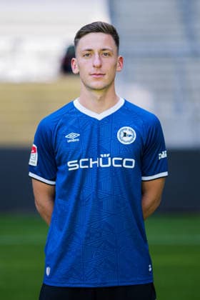 Marius Wörl; DSC Arminia Bielefeld; 2. BL, Porträttermin 2026 2027. Bielefeld Nordrhein-Westfalen Deutschland Schüco Arena *** Marius Wörl, DSC Arminia Bielefeld 2 (2nd Bundesliga), Photo Shoot 2026–2027, Bielefeld, North Rhine-Westphalia, Germany, Schüco Arena