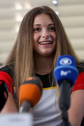 Frankfurt am Main, July 30, 2026: Lada Pusch (TSV Schmiden) during a media day from Deutscher Turner-Bund (DTB) ahead of the Rhythmic gymnastics, Rhythmische Sportgymnastik, RSG World Championships at Festhalle Frankfurt (Aug. 12 16.2026) *** Frankfurt am Main, July 30, 2026: Lada Pusch of TSV Schmiden during a media day organized by the German Gymnastics Federation (DTB) ahead of the Rhythmic Gymnastics World Championships at the Festhalle Frankfurt, August 12–16, 2026 Copyright: HMBxMedia JoaquimxFerreira