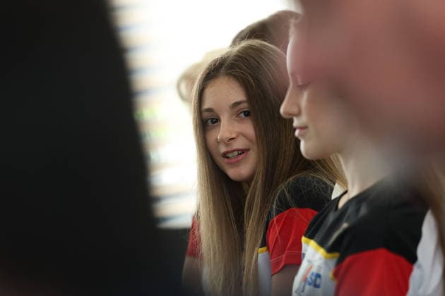 Frankfurt am Main, July 30, 2026: Lada Pusch (TSV Schmiden) during a media day from Deutscher Turner-Bund (DTB) ahead of the Rhythmic gymnastics, Rhythmische Sportgymnastik, RSG World Championships at Festhalle Frankfurt (Aug. 12 16.2026) *** Frankfurt am Main, July 30, 2026: Lada Pusch of TSV Schmiden during a media day organized by the German Gymnastics Federation (DTB) ahead of the Rhythmic Gymnastics World Championships at the Festhalle Frankfurt, August 12–16, 2026 Copyright: HMBxMedia JoaquimxFerreira