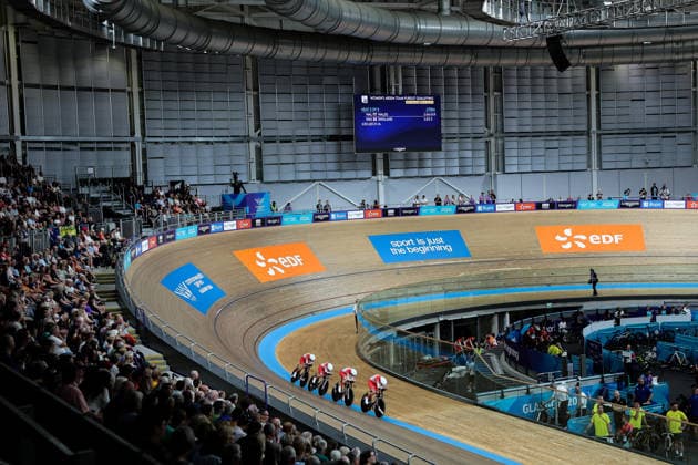 Glasgow 2026 Commonwealth Games Picture by Alex Whitehead SWpix.com - 30 07 2026 - Glasgow 2026 Commonwealth Games - Track cycling, Rad, Radsport, Bahnrad, Bahn and Para Track Cycling - Sir Chris Hoy Velodrome, Glasgow, Scotland - Women s 4000m Team Pursuit Qualifying - Josie Knight, Madelaine Leech, Grace Lister, Abigail Miller of England Glasgow Sir Chris Hoy Velodrome Scotland Copyright: x xSWpix.comx(t axPhotographyxHubxLtd)xAlexxWhitehead SWpix.comx SWP-3030-15900