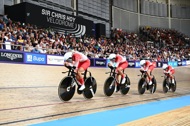 Glasgow 2026 Commonwealth Games Picture by Olly Hassell SWpix.com - 30 07 2026 - Glasgow 2026 Commonwealth Games - Track cycling, Rad, Radsport, Bahnrad, Bahn and Para Track Cycling - Sir Chris Hoy Velodrome, Glasgow, Scotland - Women s 4000m Team Pursuit Qualifying - Josie Knight, Madelaine Leech, Grace Lister, Abigail Miller of England Glasgow Sir Chris Hoy Velodrome Scotland Copyright: x xSWpix.comx(t axPhotographyxHubxLtd)xOllyxHassell SWpix.comx SWP-3030-15905