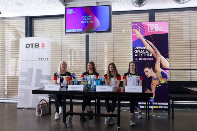 Frankfurt am Main, July 30, 2026: during a media day from Deutscher Turner-Bund (DTB) ahead of the Rhythmic gymnastics, Rhythmische Sportgymnastik, RSG World Championships at Festhalle Frankfurt (Aug. 12 16.2026) *** Frankfurt am Main, July 30, 2026, during a media day hosted by the German Gymnastics Federation (DTB) ahead of the Rhythmic Gymnastics World Championships at the Festhalle Frankfurt, August 12–16, 2026 Copyright: HMBxMedia JoaquimxFerreira
