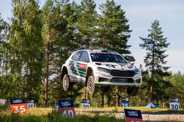 IPA87110688 - Robert Virves (EST) and Jakko Viilo (EST) in a Skoda Fabia RS Rally2 from Toksport WRT in action during the FIA WRC, Motorsport Rallye, WM SECTO RALLY FINLAND in Jyväskylä, Finland, July 30–August 2, 2026.  Copyright: xFedericoxManoni IPAxSportx xx 87110688