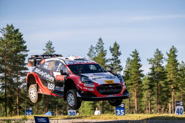 IPA87110696 - M?rti?ö Sesks (LAT) and Ren?rs Francis (LAT) in an M Ford World Rally Team Ford Puma Rally1 in action during the FIA WRC, Motorsport Rallye, WM Secto Rally Finland in Jyväskylä, Finland, July 30–August 2, 2026.  Copyright: xFedericoxManoni IPAxSportx xx 87110696