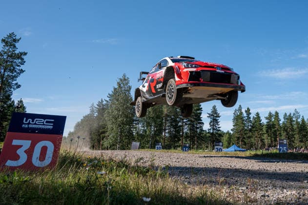 IPA87110698 - Sami Pajari (FIN) and Marko Salminen (FIN) in a Toyota GR Yaris Rally1 from Toyota Gazoo Racing WRT2 in action during the FIA WRC, Motorsport Rallye, WM SECTO RALLY FINLAND in Jyväskylä, Finland, July 30–August 2, 2026.  Copyright: xFedericoxManoni IPAxSportx xx 87110698