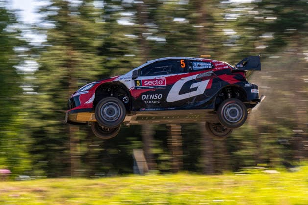 MOTORSPORTS - Rally - WRC, Motorsport Rallye, WM Secto Rally Finland Photo by IPA ABACAPRESS.COM87110685 - Sami Pajari (FIN) and Marko Salminen (FIN) in a Toyota GR Yaris Rally1 from Toyota Gazoo Racing WRT2 in action during the FIA WRC SECTO RALLY FINLAND in Jyväskylä, Finland, July 30–August 2, 2026. Finland Finland  Copyright: xIPAxSport ABACAx