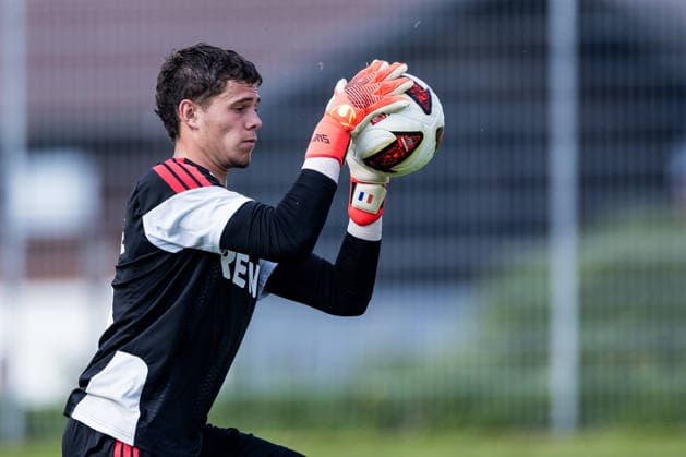 ST. JOHANN IN TIROL, AUSTRIA - JULY 30: Martin James (1. FC Koeln) catching the ball during a training session at trainings camp in Kitzbuehel of season 2026 27 at Koasastadion on July 30, 2026 in St. Johann in Tirol, Austria. Austria Copyright: xSteffiexWunderlx