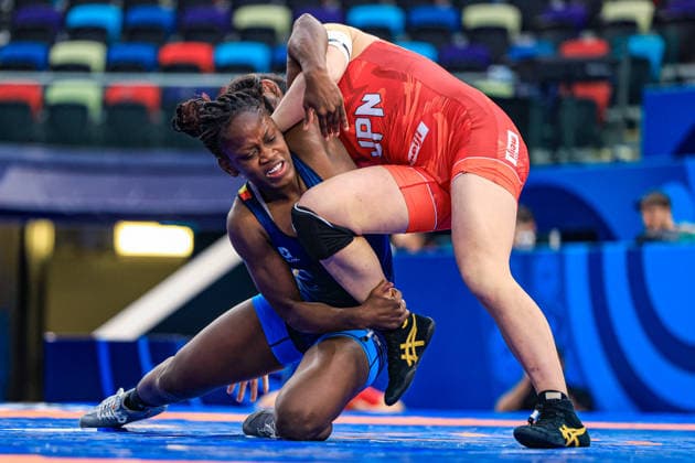 U17, U 17 Wrestling World Championships 61kg WW - Graciela Gaudencia Eningo Asama (ESP) df. Waka Awano (JPN) *** U17 Wrestling World Championships, 61 kg WW: Graciela Gaudencia Eningo Asama (ESP) def. Waka Awano (JPN) Copyright: xUnitedxWorldxWrestlingx xAmirrezx UWW-U17-WC-BAKU-2026