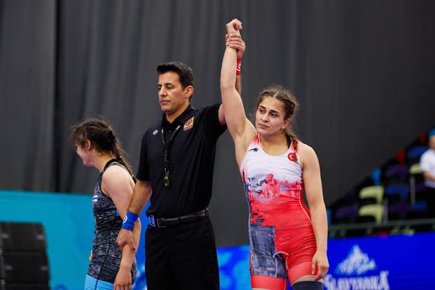 U17, U 17 Wrestling World Championships 61kg WW - Ozdenur Ozmez (TUR) df. Surae Mirac Abbassoy (FIN) *** U17 Wrestling World Championships, 61 kg, WW: Ozdenur Ozmez (TUR) defeated Surae Mirac Abbassoy (FIN) Copyright: xKostadinxAndonovx UWW-U17-WC-BAKU-2026