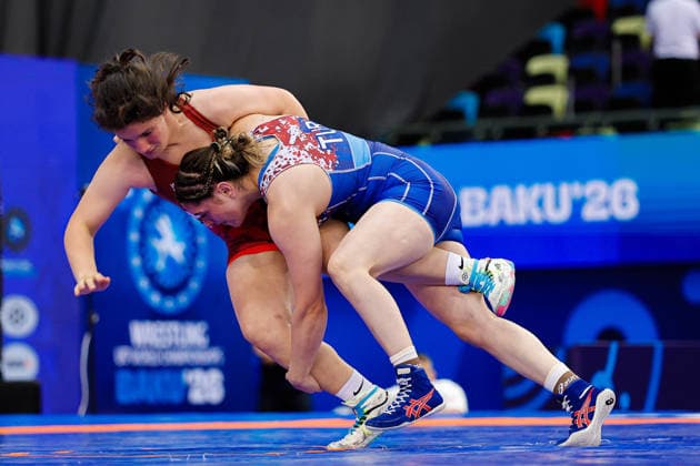 U17, U 17 Wrestling World Championships 69kg WW - Kiymet Rumeysa Tezcan (TUR) df. Nino Samkharadze (GEO) *** U17 Wrestling World Championships, 69 kg WW: Kiymet Rumeysa Tezcan (TUR) def. Nino Samkharadze (GEO) Copyright: xKostadinxAndonovx UWW-U17-WC-BAKU-2026