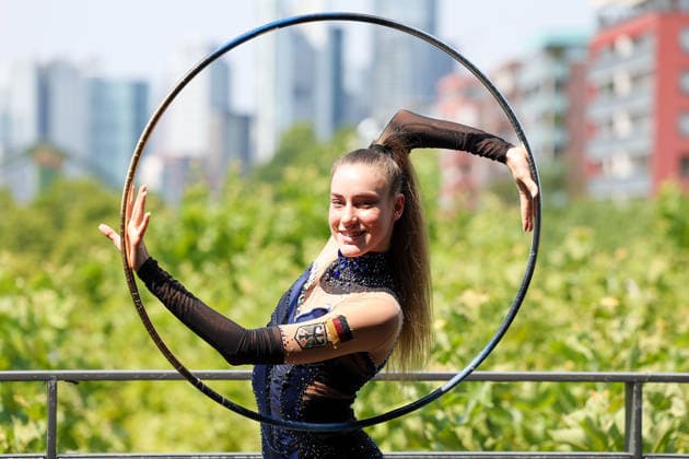 Frankfurt am Main, July 30, 2026: Darja Varfolomeev (TSV Schmiden) in action during a media day from Deutscher Turner-Bund (DTB) ahead of the Rhythmic gymnastics, Rhythmische Sportgymnastik, RSG World Championships at Festhalle Frankfurt (Aug. 12 16.2026) *** Frankfurt am Main, July 30, 2026 Darja Varfolomeev of TSV Schmiden in action during a media day organized by the German Gymnastics Federation (DTB) ahead of the Rhythmic Gymnastics World Championships at the Festhalle Frankfurt, August 12–16, 2026 Copyright: HMBxMedia JoaquimxFerreira