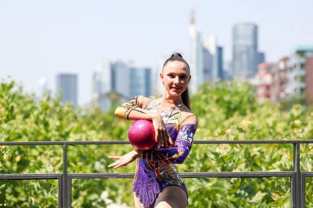 Frankfurt am Main, July 30, 2026: Helena Ripken (VfL Zehlendorf) in action during a media day from Deutscher Turner-Bund (DTB) ahead of the Rhythmic gymnastics, Rhythmische Sportgymnastik, RSG World Championships at Festhalle Frankfurt (Aug. 12 16.2026) *** Frankfurt am Main, July 30, 2026: Helena Ripken of VfL Zehlendorf in action during a media day organized by the German Gymnastics Federation (DTB) ahead of the Rhythmic Gymnastics World Championships at the Festhalle Frankfurt, August 12–16, 2026 Copyright: HMBxMedia JoaquimxFerreira