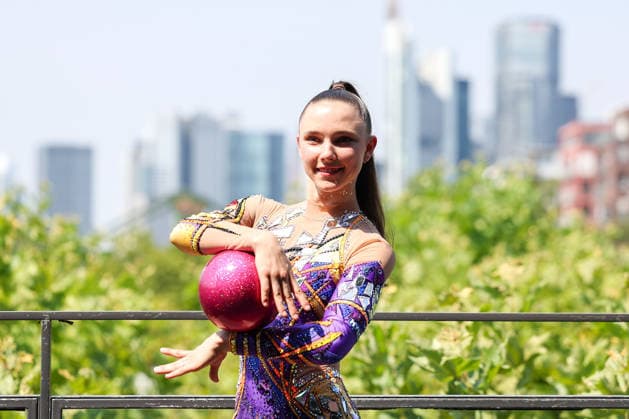 Frankfurt am Main, July 30, 2026: Helena Ripken (VfL Zehlendorf) in action during a media day from Deutscher Turner-Bund (DTB) ahead of the Rhythmic gymnastics, Rhythmische Sportgymnastik, RSG World Championships at Festhalle Frankfurt (Aug. 12 16.2026) *** Frankfurt am Main, July 30, 2026: Helena Ripken of VfL Zehlendorf in action during a media day organized by the German Gymnastics Federation (DTB) ahead of the Rhythmic Gymnastics World Championships at the Festhalle Frankfurt, August 12–16, 2026 Copyright: HMBxMedia JoaquimxFerreira