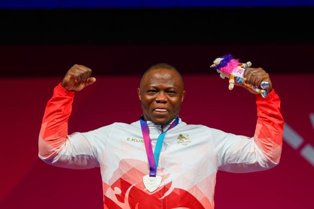RECORD DATE NOT STATED 30th July 2026; Glasgow, Scotland; 2026 Commonwealth Games, Day Eight; Mens 110kg Weightlifting, silver medallist Cyrille Tchatchet II (ENG) RogerxEvans