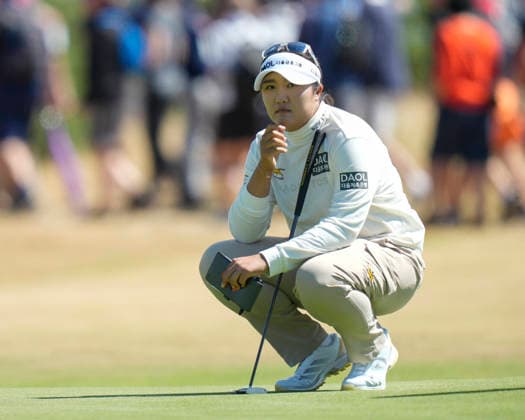 LYTHAM, ENGLAND - JULY 30: Haeran Ryu (KOR) lines up a putt on the eighteenth green during Round 1 at the 50th AIG Women™s Open Championship at the Royal Lytham and St Anne™s Golf Club, Lytham on July 30, 2026 in Lancashire, England The 50th AIG Women™s Open Championship