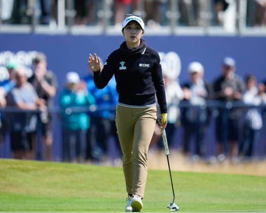 LYTHAM, ENGLAND - JULY 30: Lydia Ko (NZL) reacts after holing a birdie putt for birdie on the eighteenth green during Round 1 at the 50th AIG Women™s Open Championship at the Royal Lytham and St Anne™s Golf Club, Lytham on July 30, 2026 in Lancashire, England The 50th AIG Women™s Open Championship