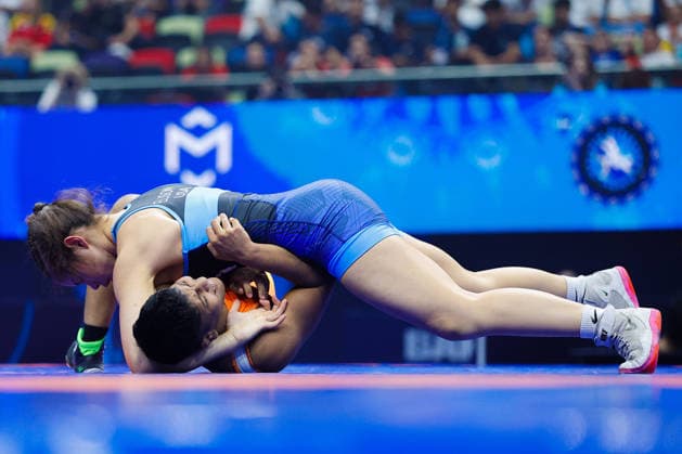 U17, U 17 Wrestling World Championships 57kg WW - Epenesa Teuila Elison (USA) df. Nikita Sehrawat (IND) *** U17 Wrestling World Championships, 57 kg WW: Epenesa Teuila Elison (USA) defeated Nikita Sehrawat (IND) Copyright: xKostadinxAndonovx UWW-U17-WC-BAKU-2026
