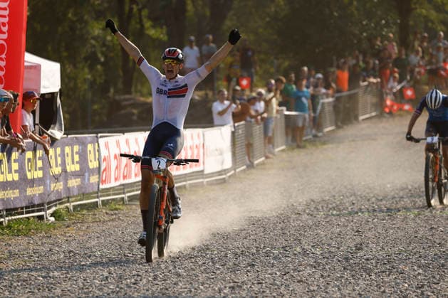 30.07.2026, Monteceneri, Monte Ceneri, 2026 UEC MTB European Championship, EM, Europameisterschaft XCC Men Elite™s Final (cross country short track) Charlie Aldridge 2 (GBR) winning the race Monteceneri Monte Ceneri Ticino Switzerland *** July 30, 2026, Monteceneri, Monte Ceneri, 2026 UEC MTB European Championship XCC Men s Elite™ Final, cross-country short track: Charlie Aldridge (2 GBR) wins the race in Monteceneri, Monte Ceneri, Ticino, Switzerland Copyright: xJustPictures.ch FrancescoxMinghettix jp-en-FrMi-_NG_0124